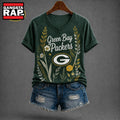 Green Bay Packers NFL Floral Garden V Neck T Shirt