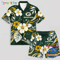 Green Bay Packers NFL Floral Summer Hawaiian Set