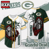 Green Bay Packers NFL Game Day Grateful Dead Baseball Jersey Shirt