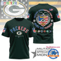 Green Bay Packers NFL Military Appreciation Month New Design 3D Shirt