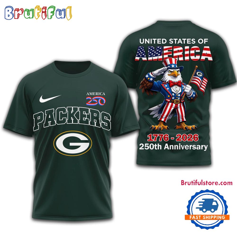 Green Bay Packers NFL United States of American 250th Anniversary 3D T Shirt