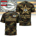Green Bay Packers NFL Veterans US Army Camo New Design 3D Shirt , Football New Design Shirt