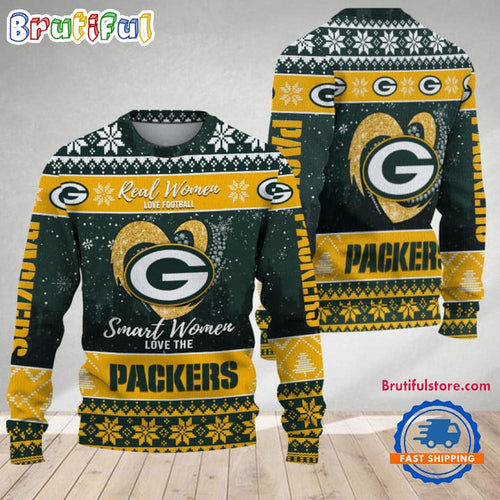 Green Bay Packers Real Women Love Football Ugly Christmas Sweater