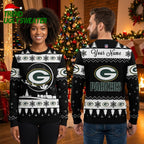 Green Bay Packers Santa Sleigh Custom Name Ugly Christmas Sweater