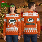 Green Bay Packers Santa Sleigh Davis Ugly Christmas Sweater