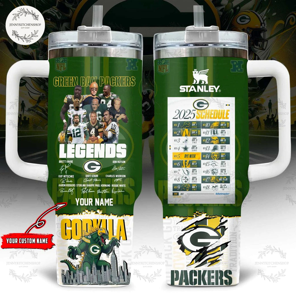 Green Bay Packers x Gozilla Legends Tumbler