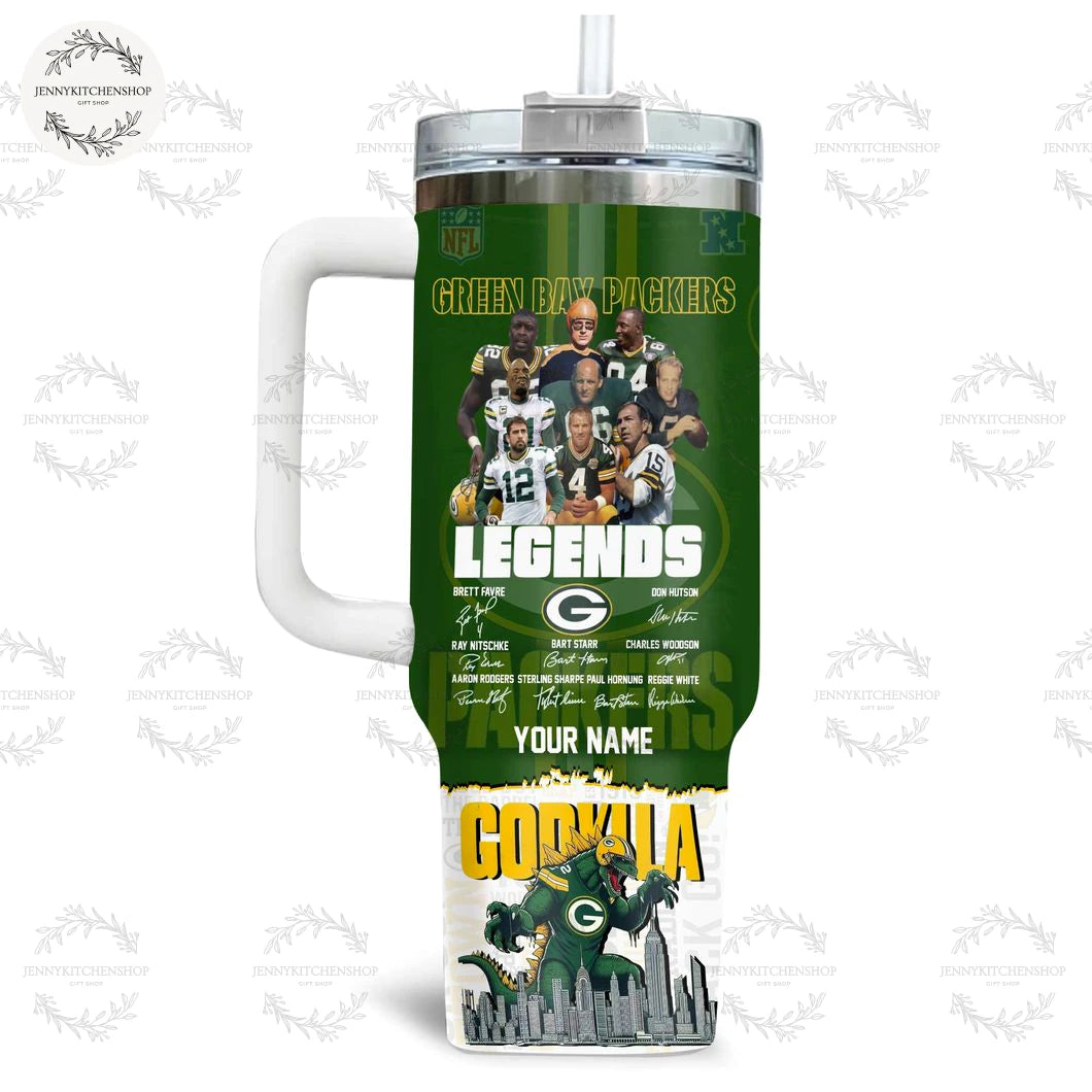 Green Bay Packers x Gozilla Legends Tumbler
