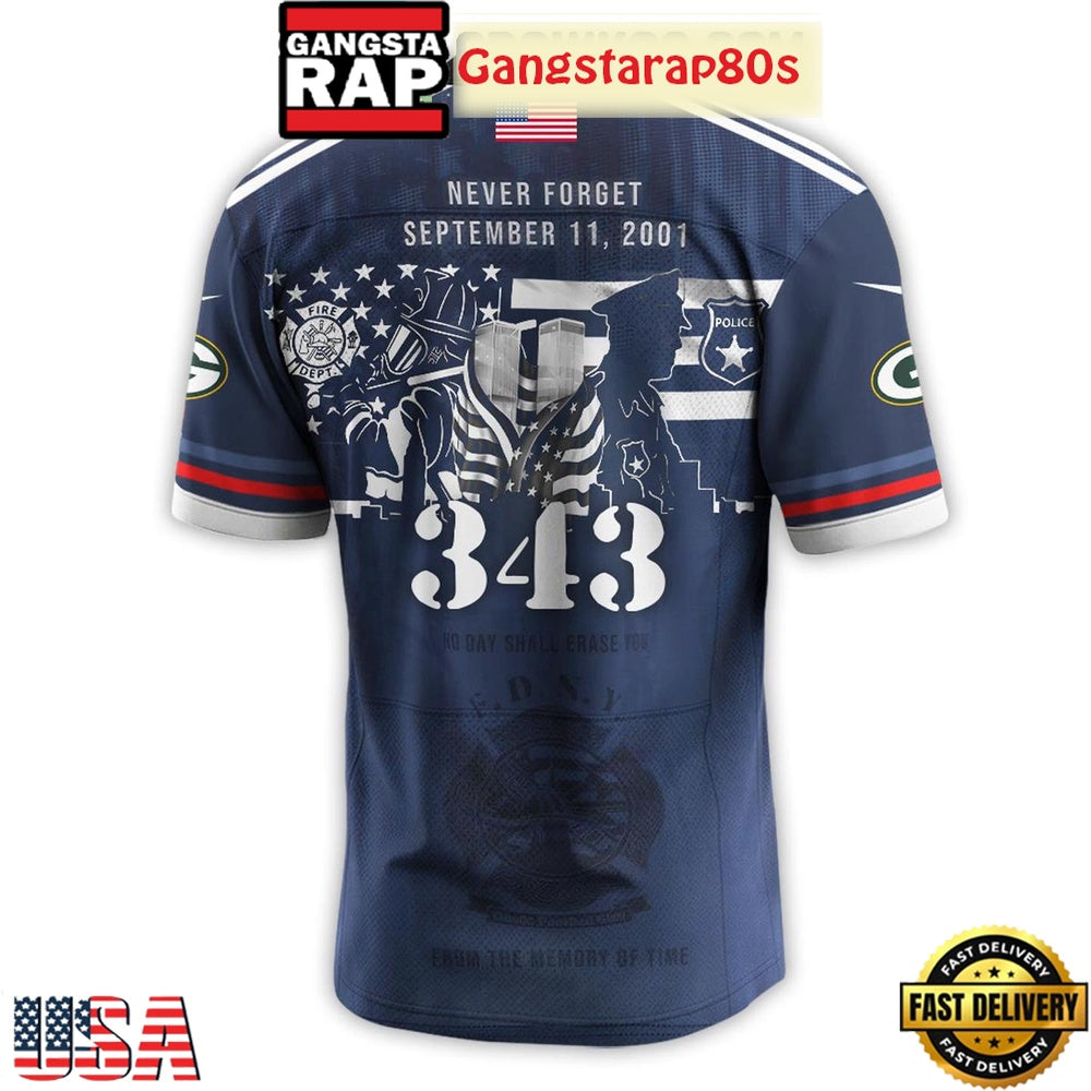 Green Bay Packers x Never Forget 9_11 Tribute Football Special Baseball Jersey