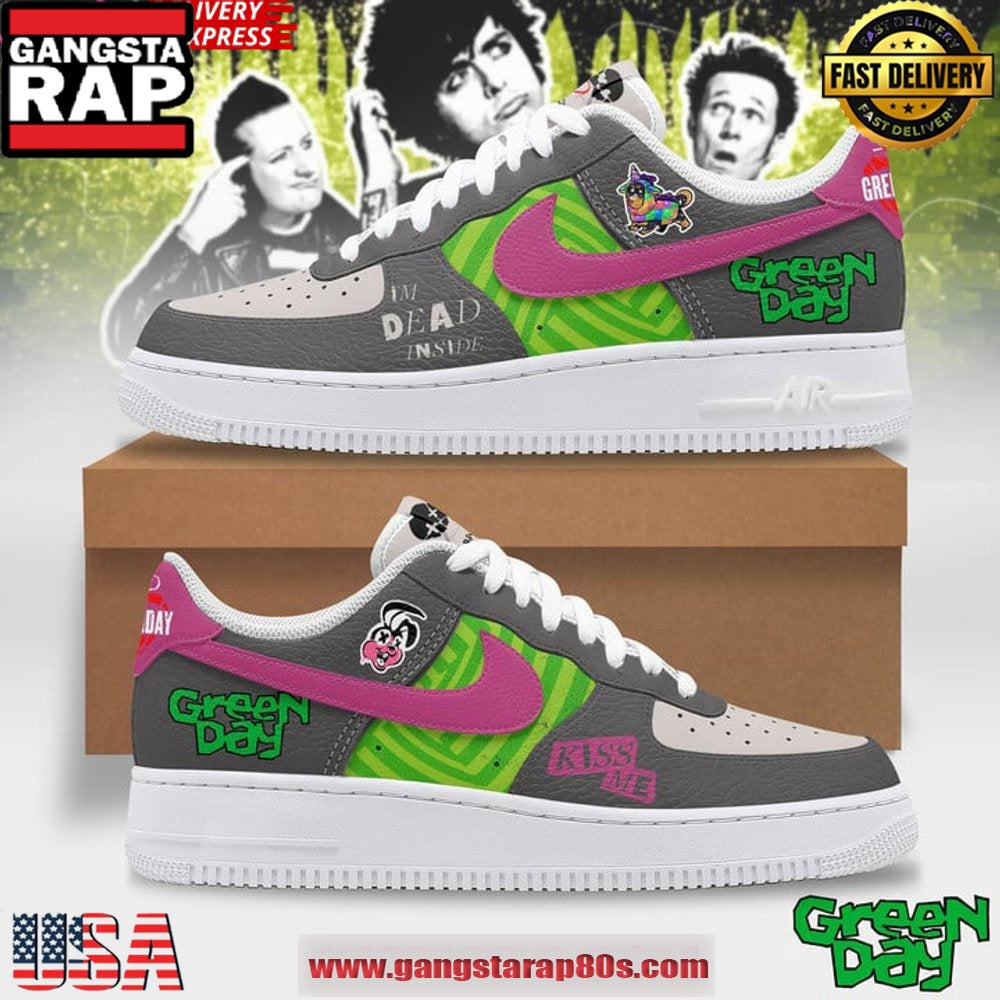 Green Day Kiss Me Unique Sports Design Air Force 1 Sneakers Shoes