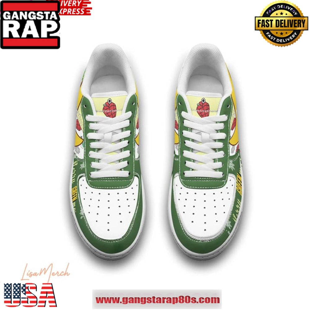 Green Day Merry Christmas Limited Edition Air Force 1 Running Sneakers Shoes