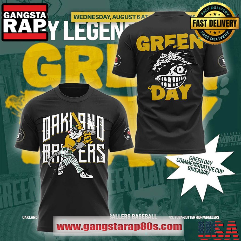 Green Day x Oakland Ballers Limited Edition 3D Shirt