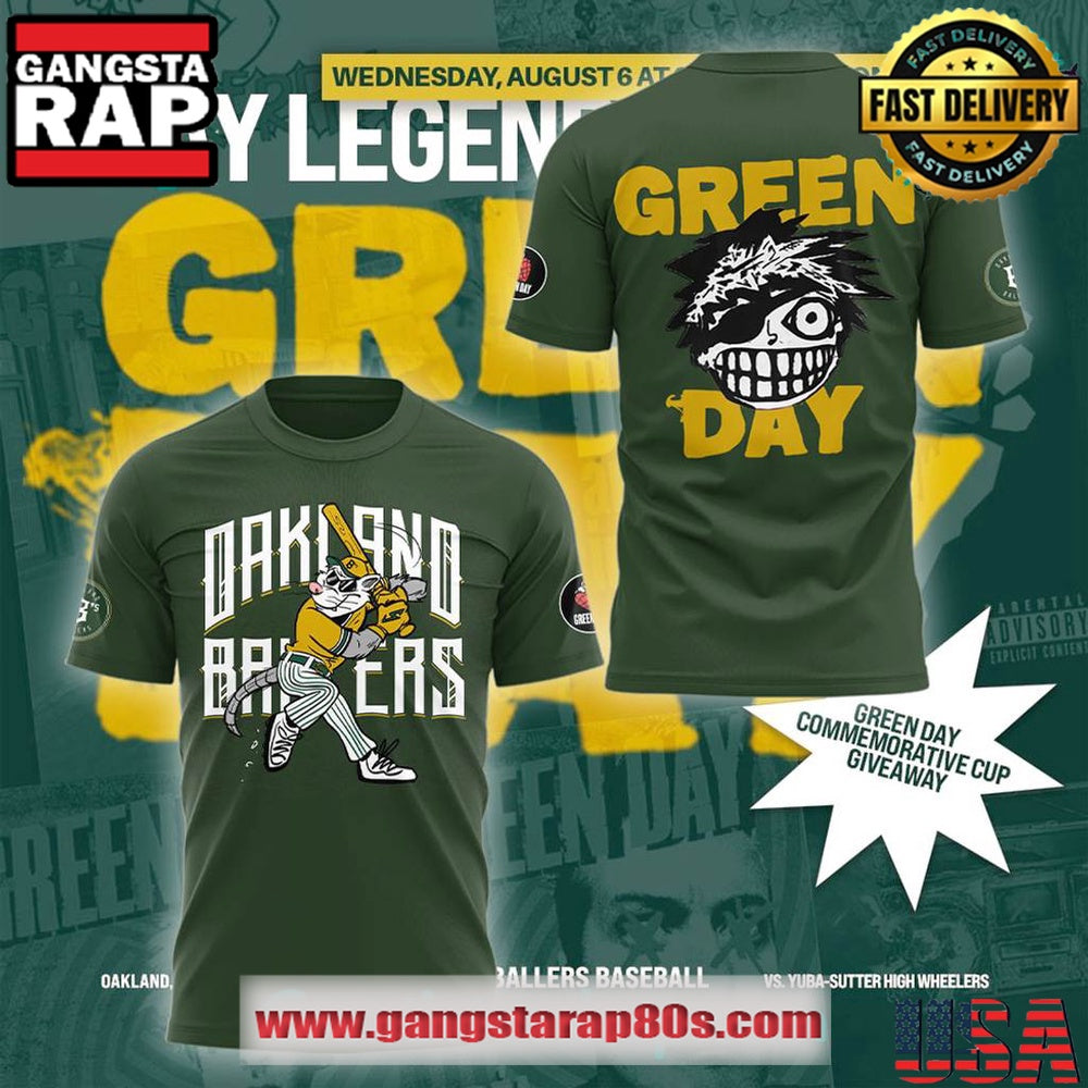 Green Day x Oakland Ballers Limited Edition 3D Shirt