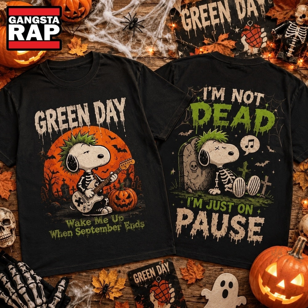 Green Day x Snoopy Haunted Punk Revival 3D Shirt , Music Trending 3D Shirt