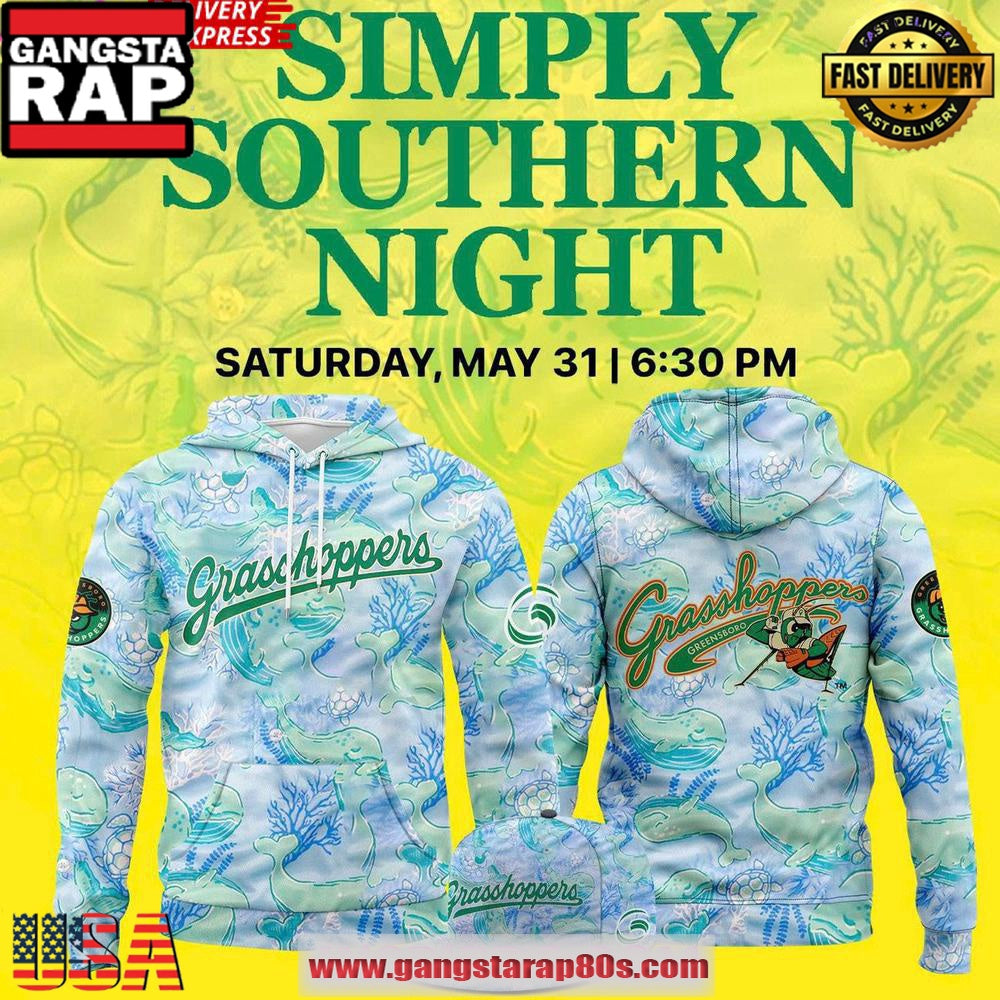 Greensboro Grasshoppers x 2025 Simply Southern Night Official All Over Print Hoodie