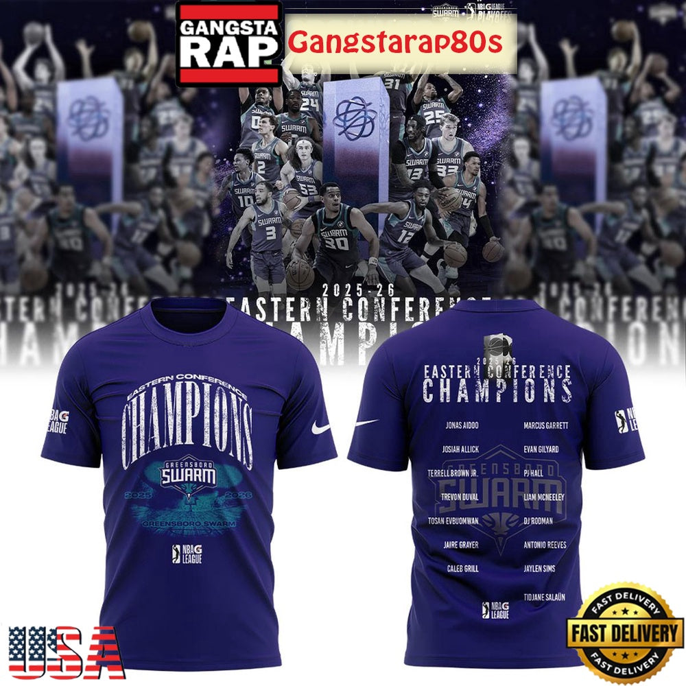 Greensboro Swarm 2026 NBA G-League Eastern Conference Champions 3D Shirt