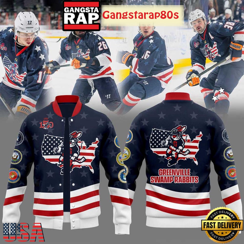 Greenville Swamp Rabbits Military Appreciation 2026 Special Edition Baseball Jacket