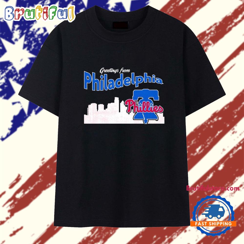 Greetings From Philadelphia Phillies Skyline T Shirt