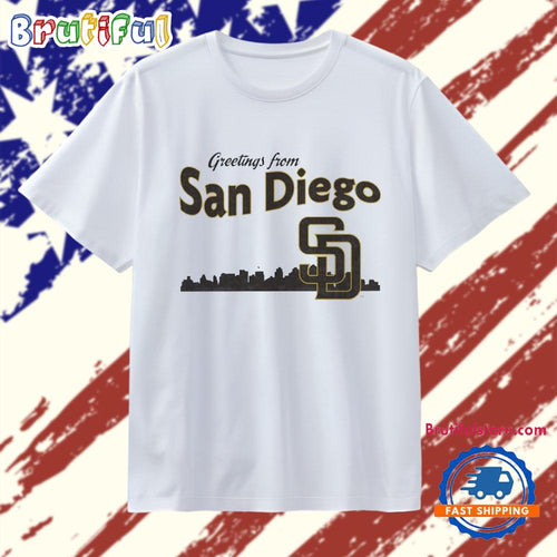 Greetings From San Diego Padres Skyline T Shirt