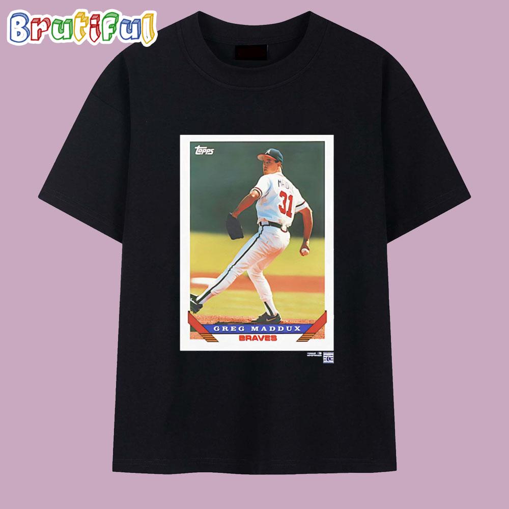 Greg Maddux Atlanta Braves 1993 Baseball Card T Shirt