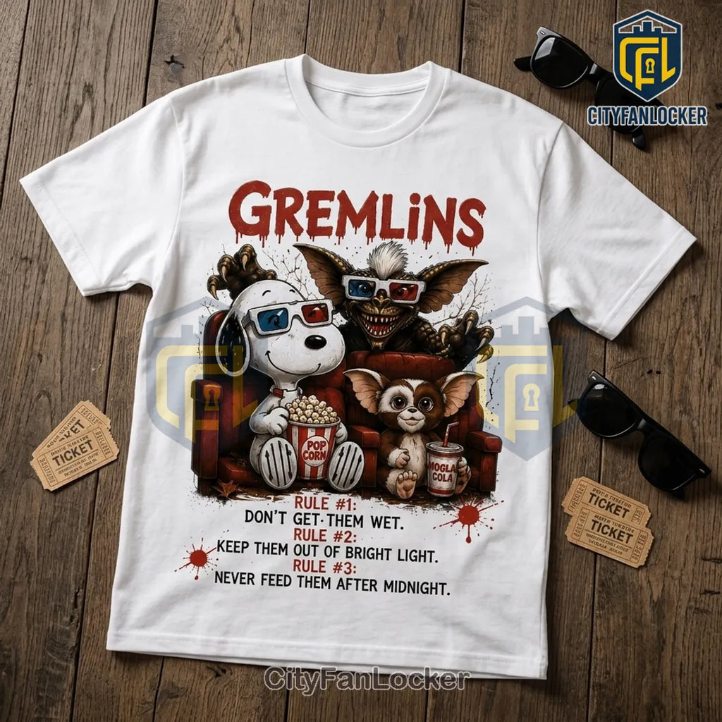 Gremlins x Snoopy Halloween Movie Night T-Shirt