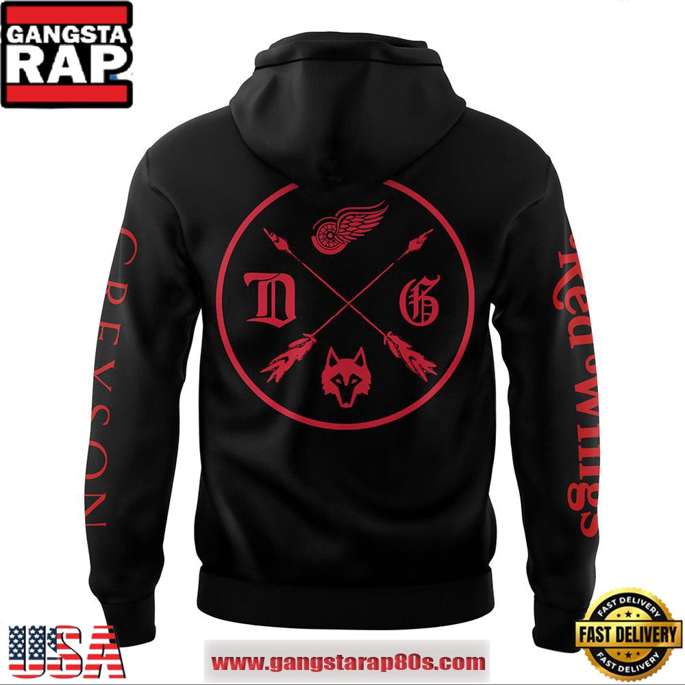 Greyson x Detroit Red Wings Special Edition Black All Over Print Hoodie
