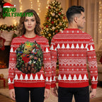 Groot Christmas Wreath And Lights Ugly Christmas Sweater