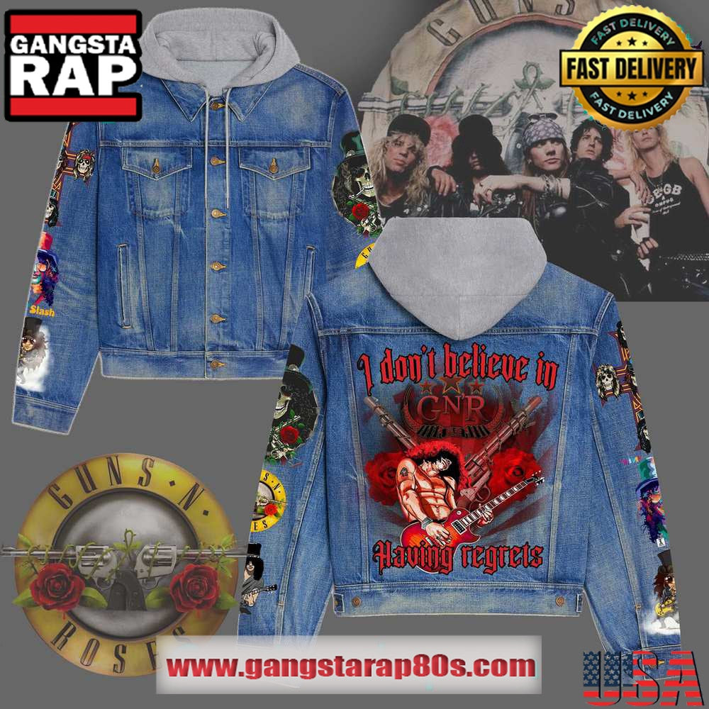 Gun N Rose Rock Band Hooded Limited Edition Denim Jacket