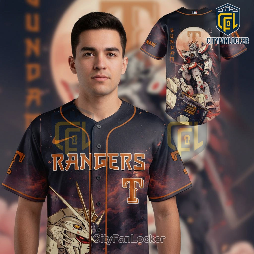 Gundam x Rangers Custom Name Baseball Jersey