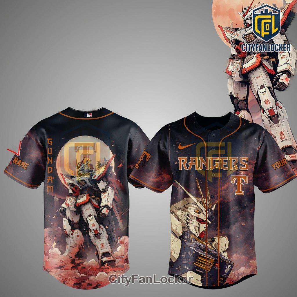 Gundam x Rangers Custom Name Baseball Jersey
