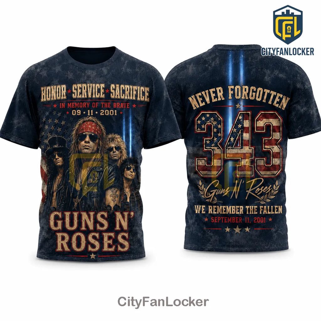Guns N’ Roses 9/11 Tribute Never Forgotten T-Shirt