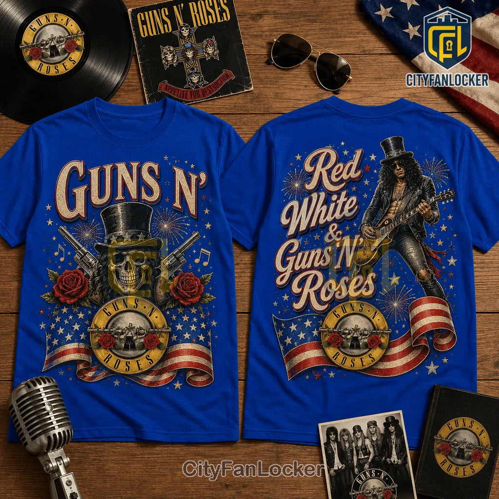 Guns N Roses Patriotic Slash Rock Band 2026 Crewneck T-Shirt
