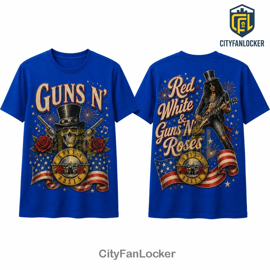 Guns N Roses Patriotic Slash Rock Band 2026 Crewneck T-Shirt