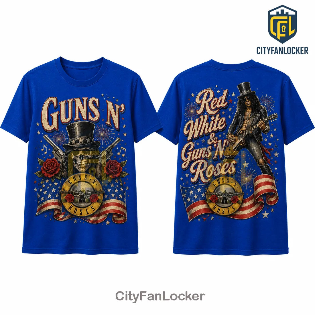 Guns N Roses Patriotic Slash Rock Band 2026 Crewneck T-Shirt