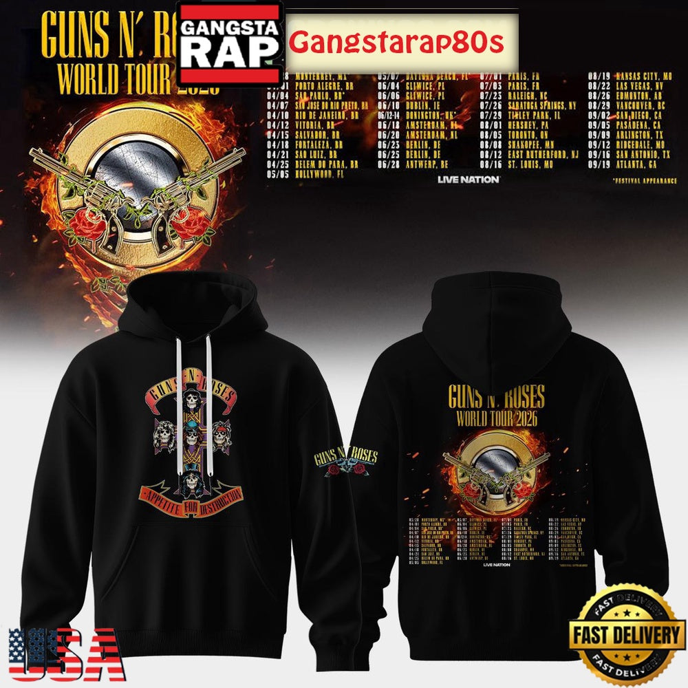 Guns N’ Roses World Tour 2026 Limited Edition Hoodie