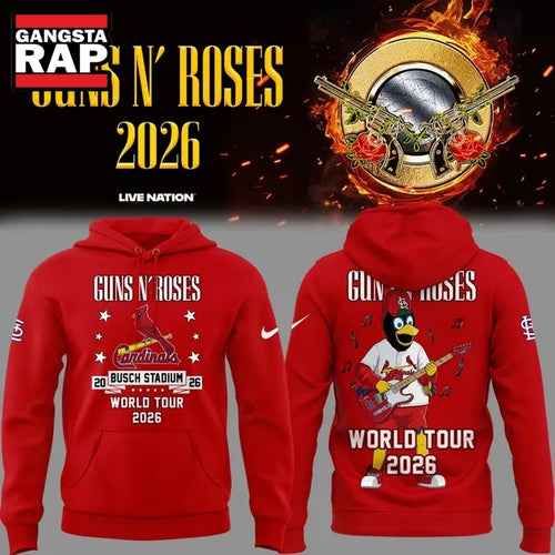 Guns N’ Roses x St. Louis Cardinals World Tour 2026 Mascot New Hoodie T-Shirt
