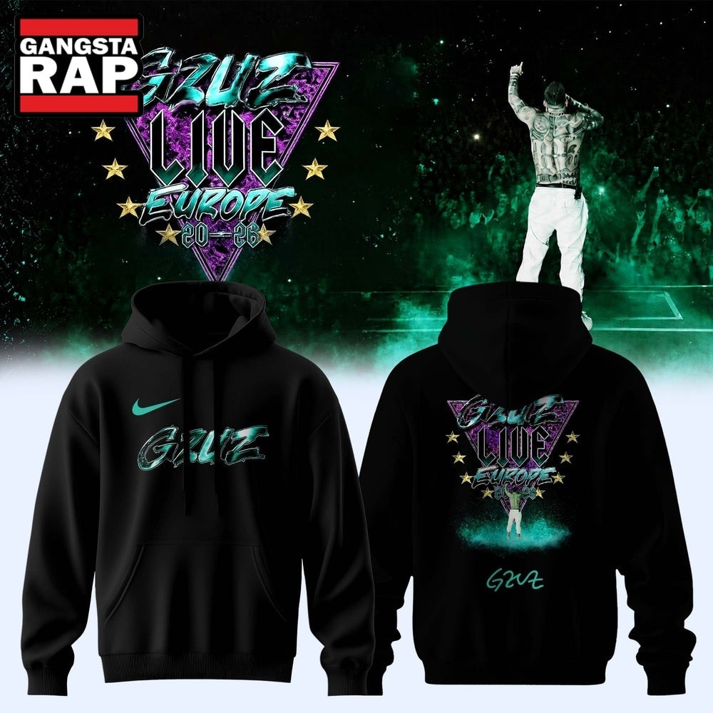 GZUZ LIVE EUROPE TOUR 2026 Signed Black Hoodie T-Shirt