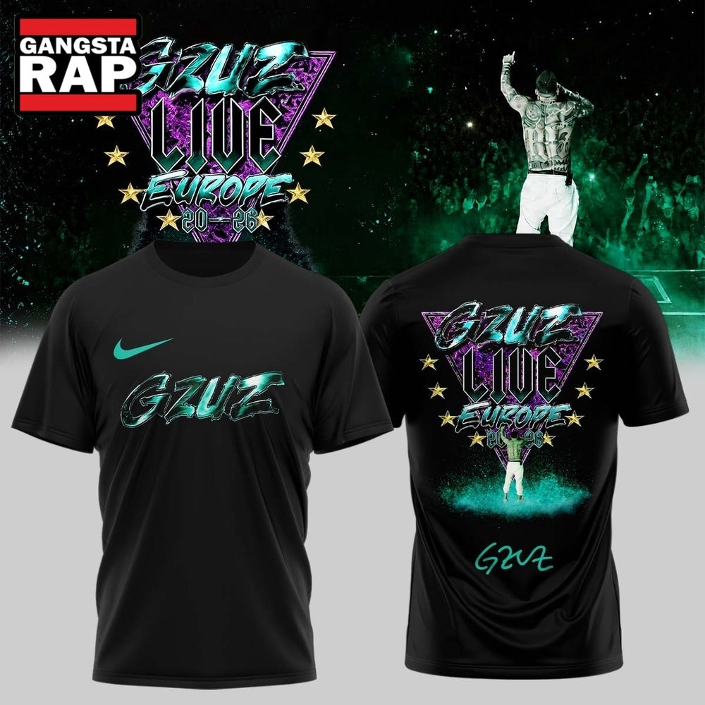 GZUZ LIVE EUROPE TOUR 2026 Signed Black Hoodie T-Shirt