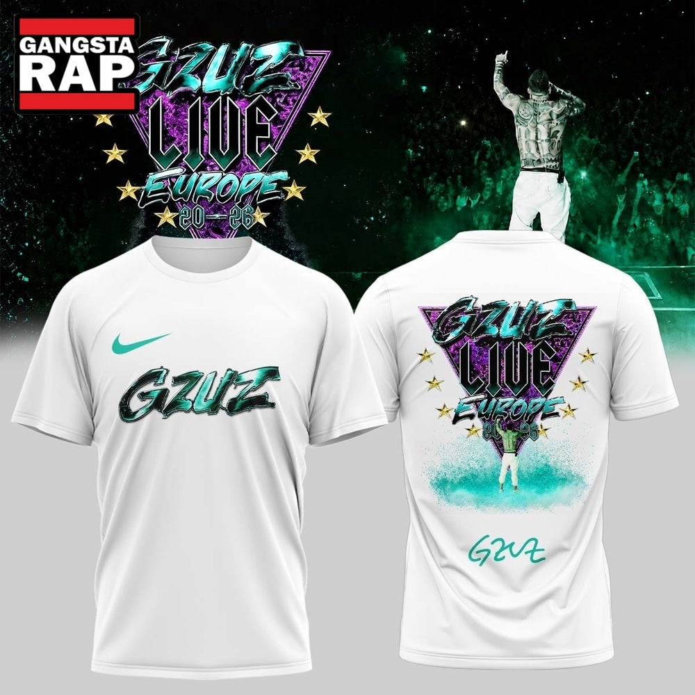 GZUZ LIVE EUROPE TOUR 2026 Signed White Hoodie T-Shirt