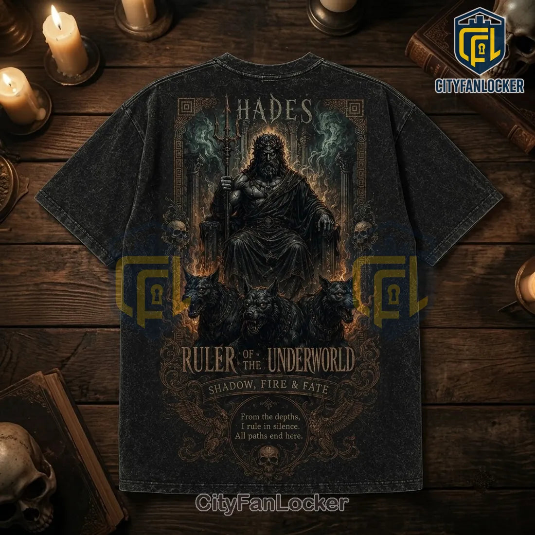 Hades God of the Underworld Ceramic Black T-Shirt