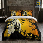 Halloween Haunted House Pumpkin Bedding Set