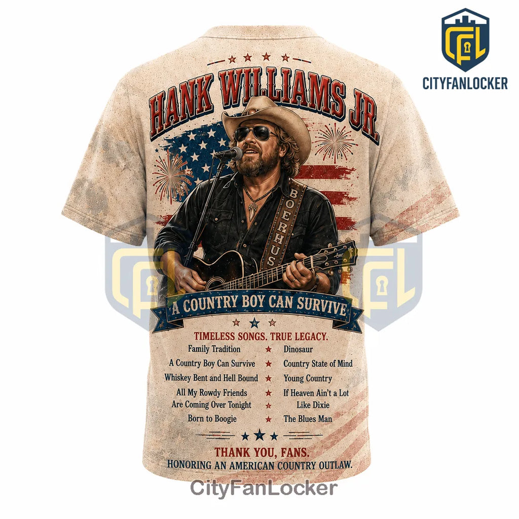 Hank Williams Jr. America 250 Commemorative Anniversary T-Shirt