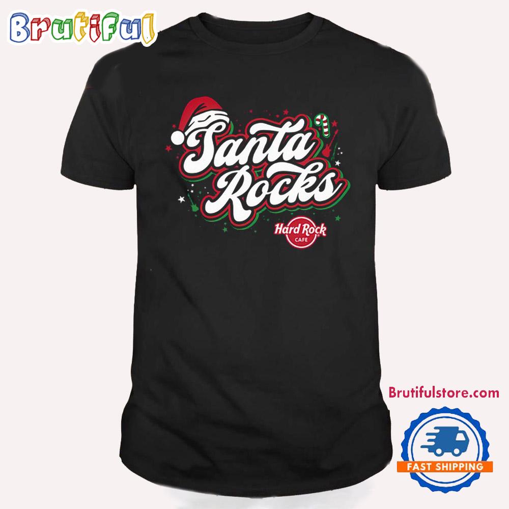 Hard Rock Adult Fit Santa Rocks T Shirt