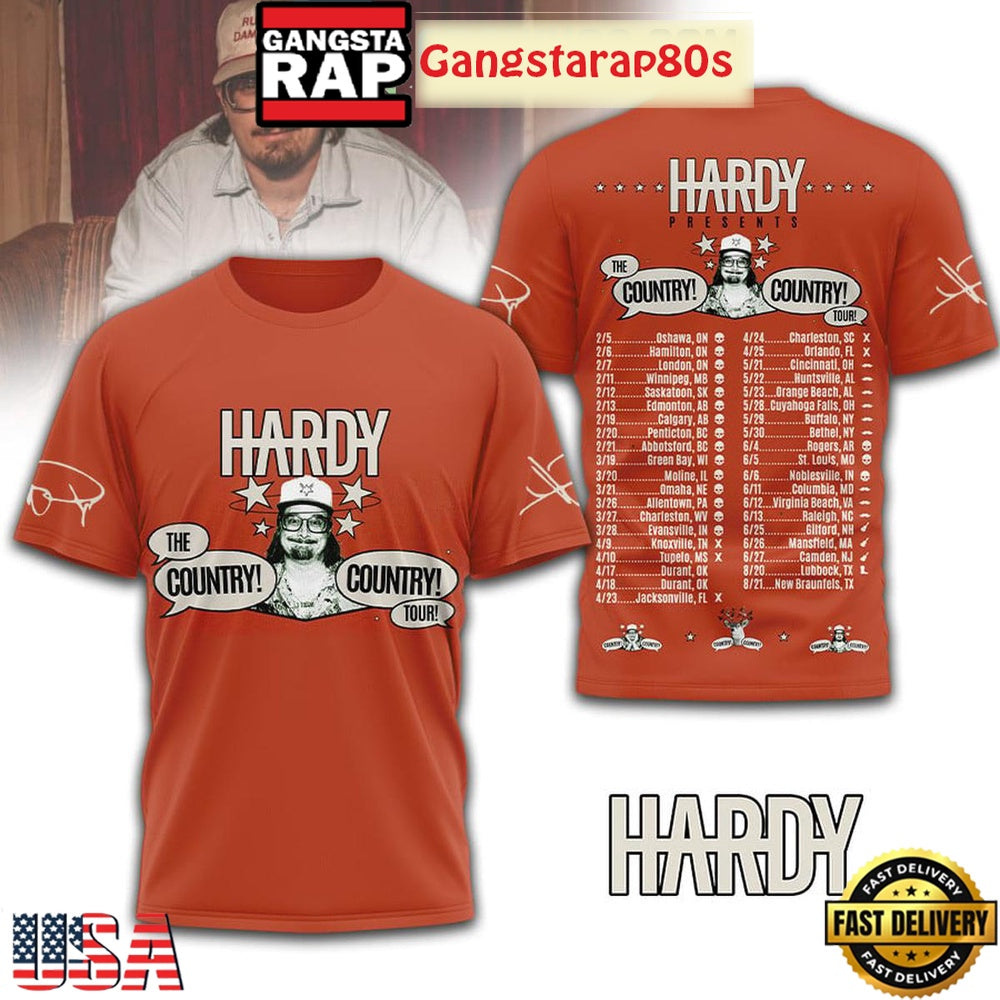 Hardy The Country Tour 2026 3D Shirt