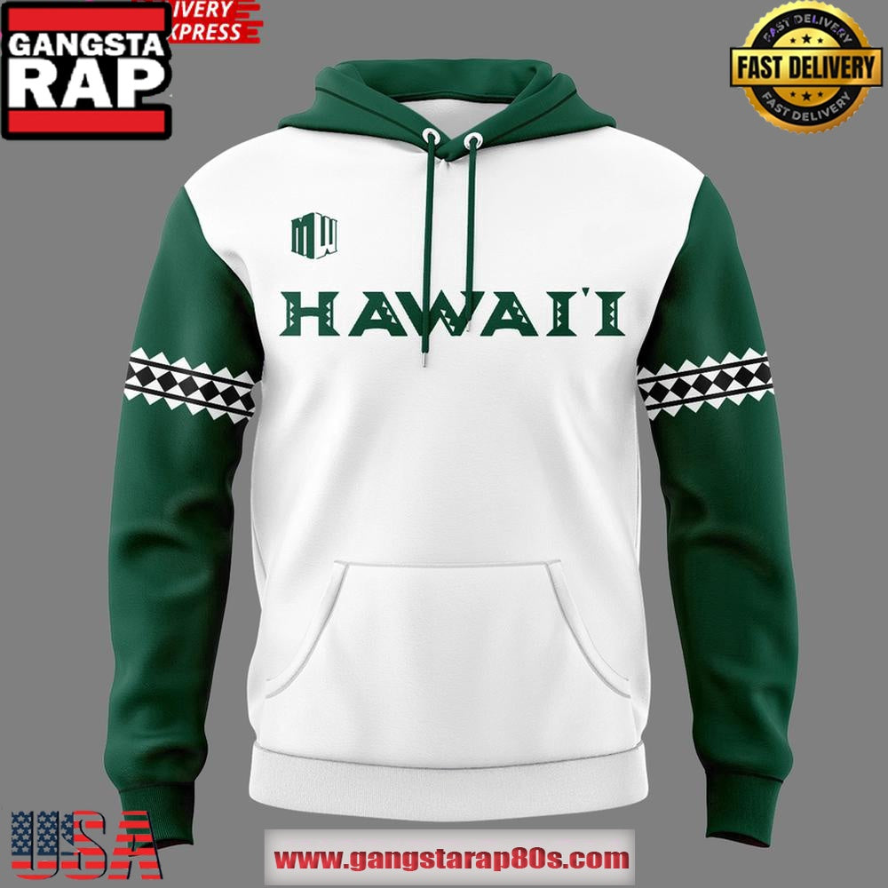 Hawaii Rainbow Warriors football 2025 White Hoodie Shirt