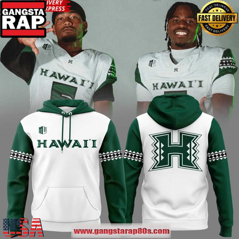 Hawaii Rainbow Warriors football 2025 White Hoodie Shirt