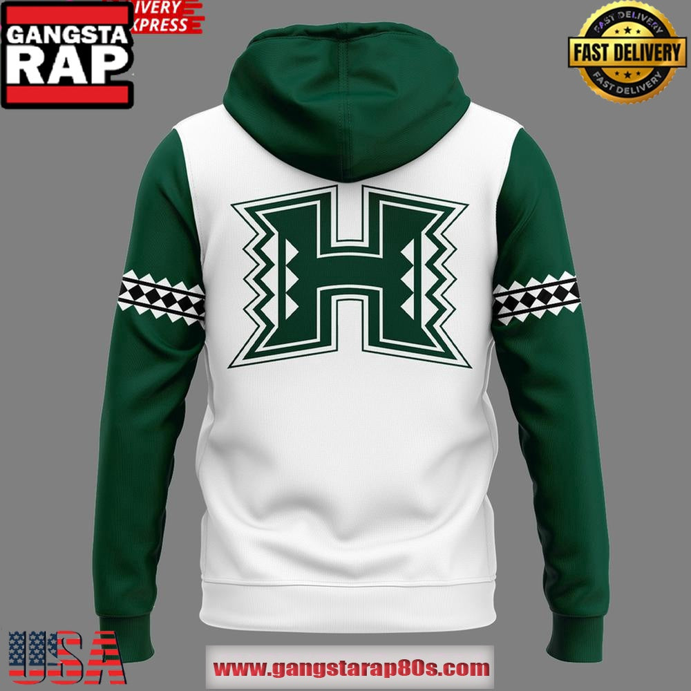 Hawaii Rainbow Warriors football 2025 White Hoodie Shirt