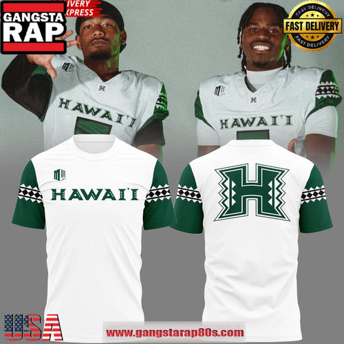 Hawaii Rainbow Warriors football 2025 White Unisex 3D Shirt