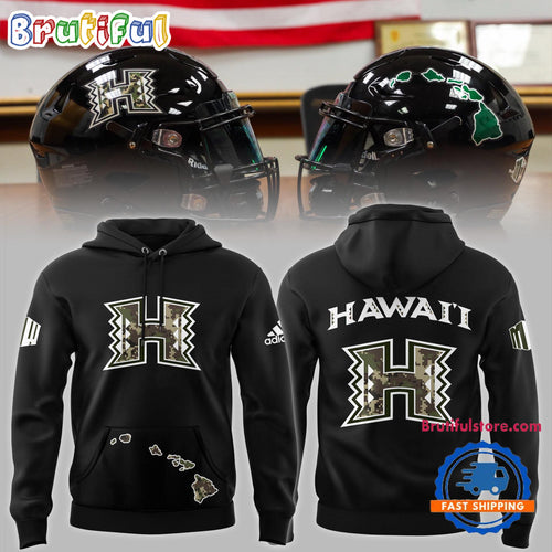 Hawaii Rainbow Warriors NCAA 2024 Logo Camo Hoodie
