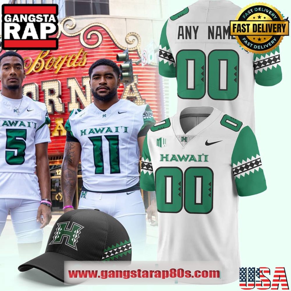 Hawaii Rainbow Warriors Special Edition New Custom White Football Jersey