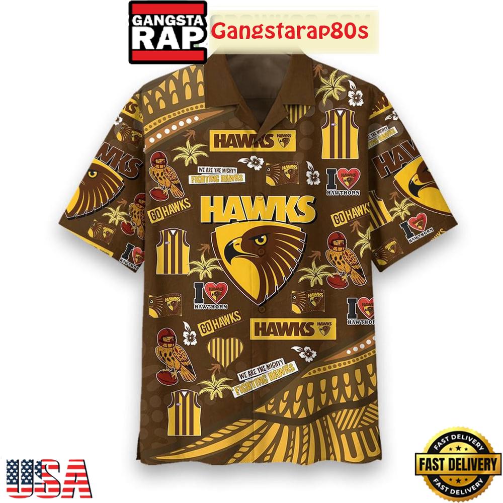 Hawthorn Hawks We Are The Mighty Fighting Hawks Aloha Hawaiian Shirt